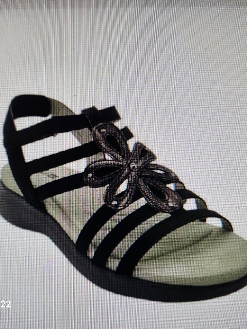 JBU "Lesley" Black Shimmer Sandals. NIB. Size 7